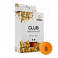 Мяч для настольного тенниса TORRES Club 2* TT21013 (6 шт)